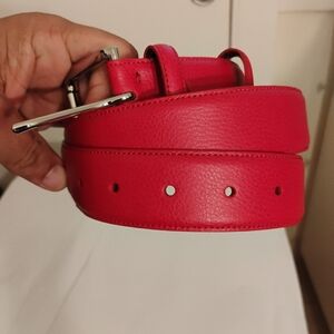 Lauren Ralph Lauren Women's Leather Large  Red Belt